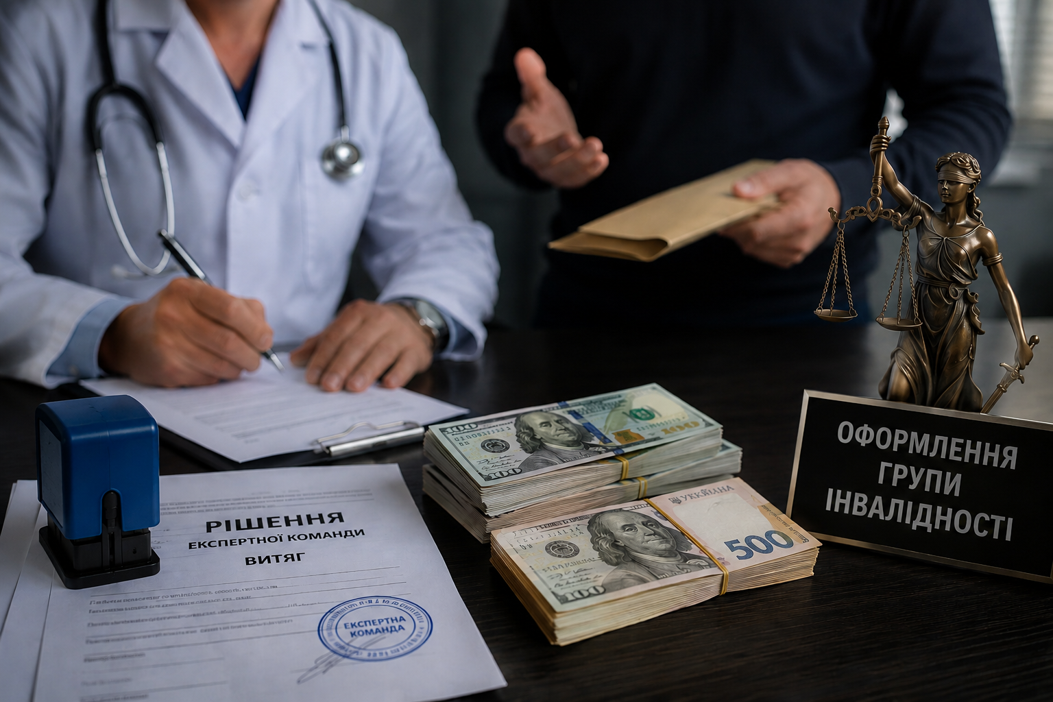На Полтавщині судитимуть лікарку та посередника у справі про хабар за оформлення інвалідності