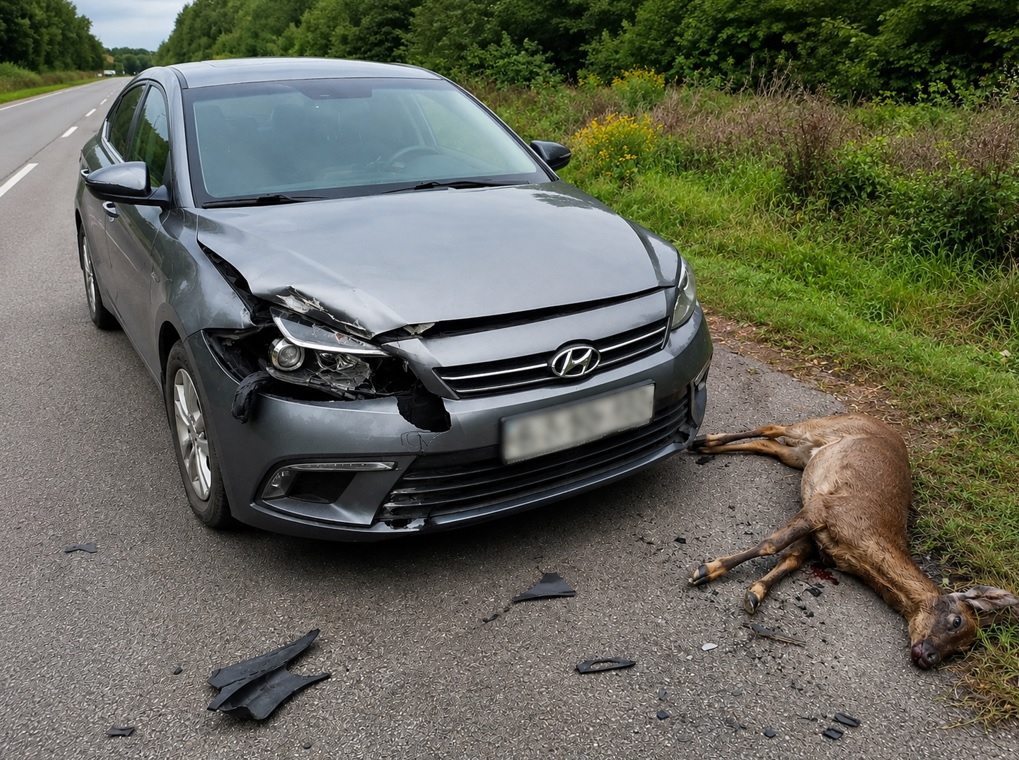 На Миргородщині водій Hyundai збив дику тварину